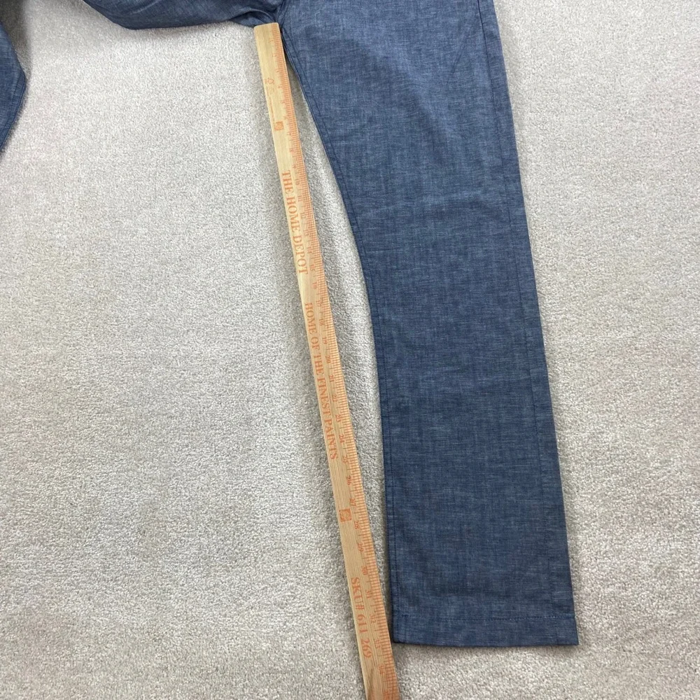 Gustin Pants Mens 36 Blue Slim Fit California Sewn Chambray Cotton Trousers